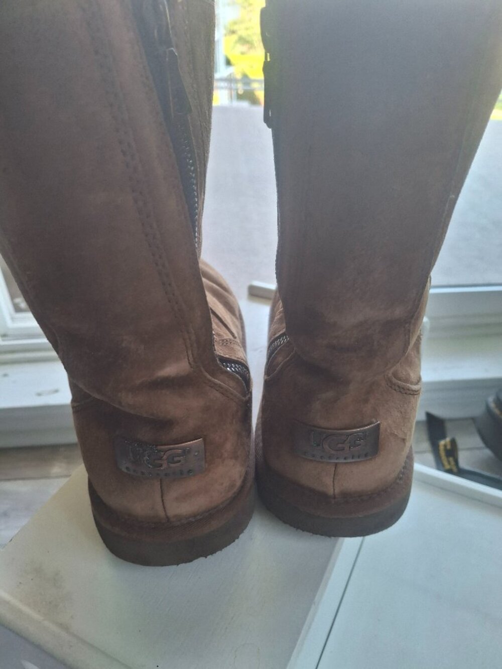 Uggs chestnut colored suede and sheepskin Uggs